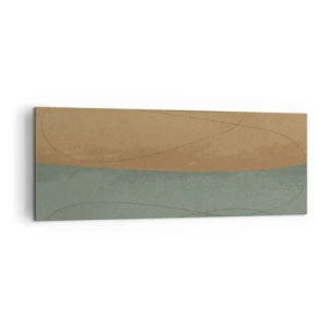 Impression sur toile - Image sur toile - Composition abstraite dans des tons de terre naturels - 140x50cm - Composition horizontale - Décoration murale moderne pour le salon et la chambre ARTTOR