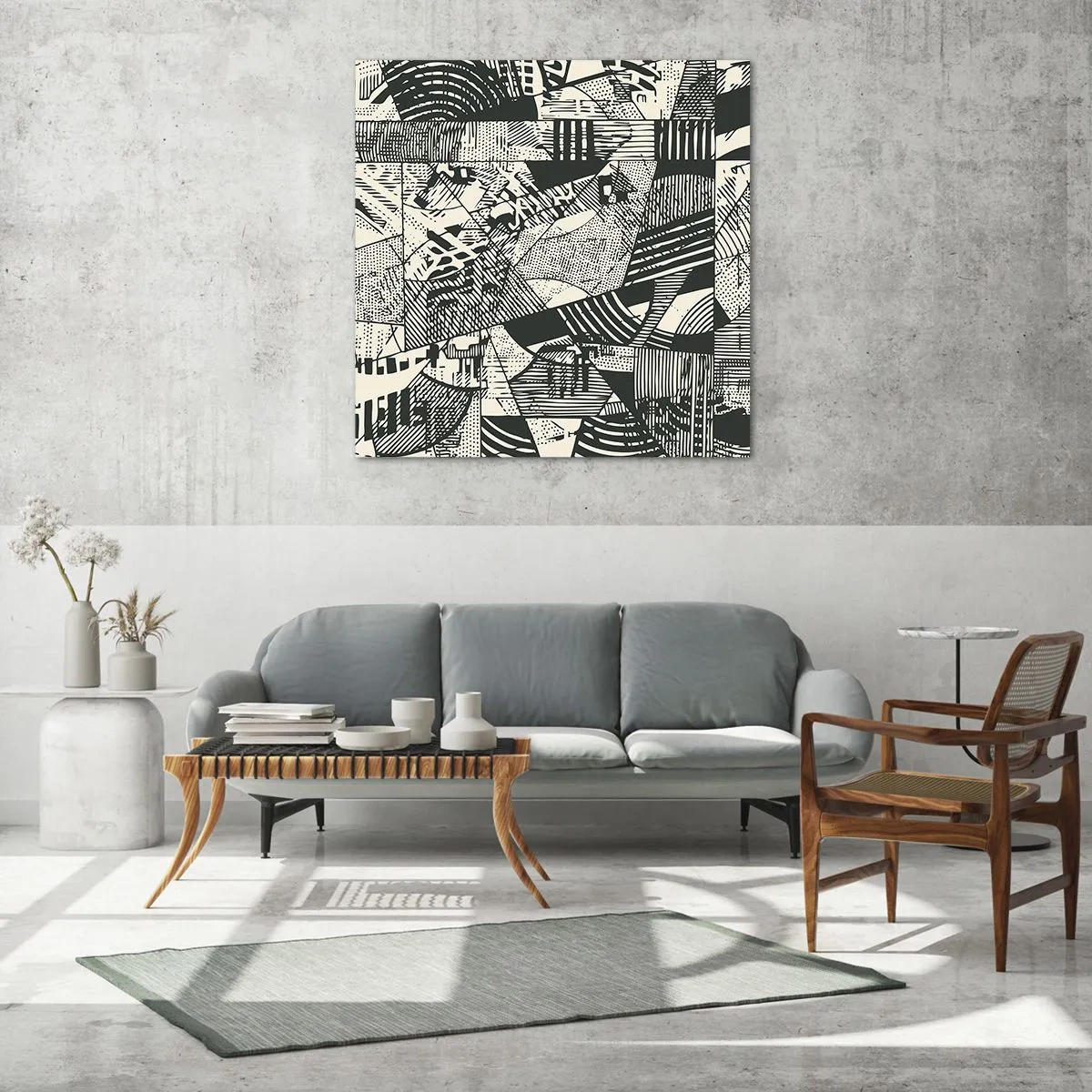 Impression sur verre - Image sur verre - Dynamique du modernisme - 70x70 cm