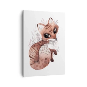 Impression sur toile - Image sur toile - Un joli renard aquarelle sur fond clair - 50x70cm - Seulement à aimer - Décoration murale moderne pour le salon et la chambre ARTTOR