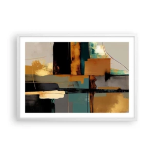 Affiche dans un cadre blanc - Poster - Abstraction – lumière et ombre - 70x50 cm