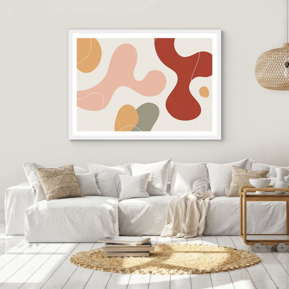 Affiche dans un cadre blanc - Poster - Entrelac - 100x70 cm