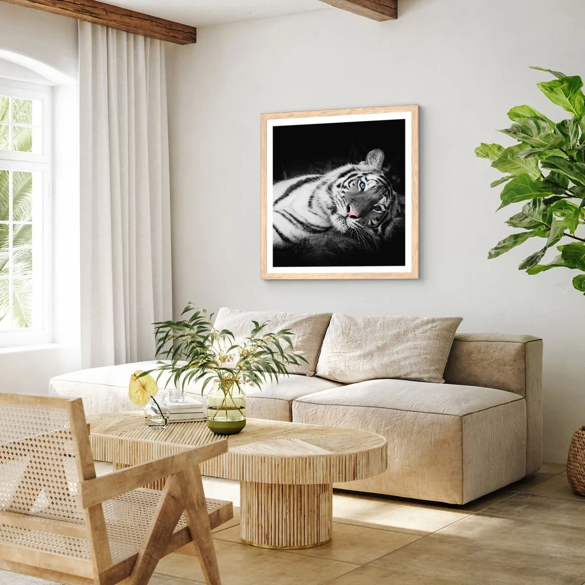 Affiche dans un chêne clair - Poster - Sauvagerie et paix - 60x60 cm