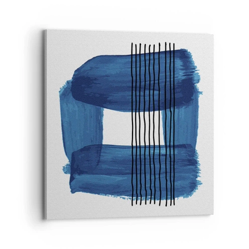 Impression sur toile - Image sur toile - Composition noire-bleue - 70x70 cm