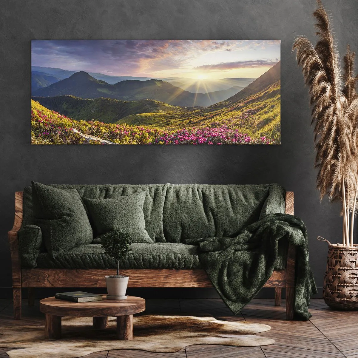 Impression sur toile - Image sur toile - Fraîcheur matinale en montagne - 90x30 cm