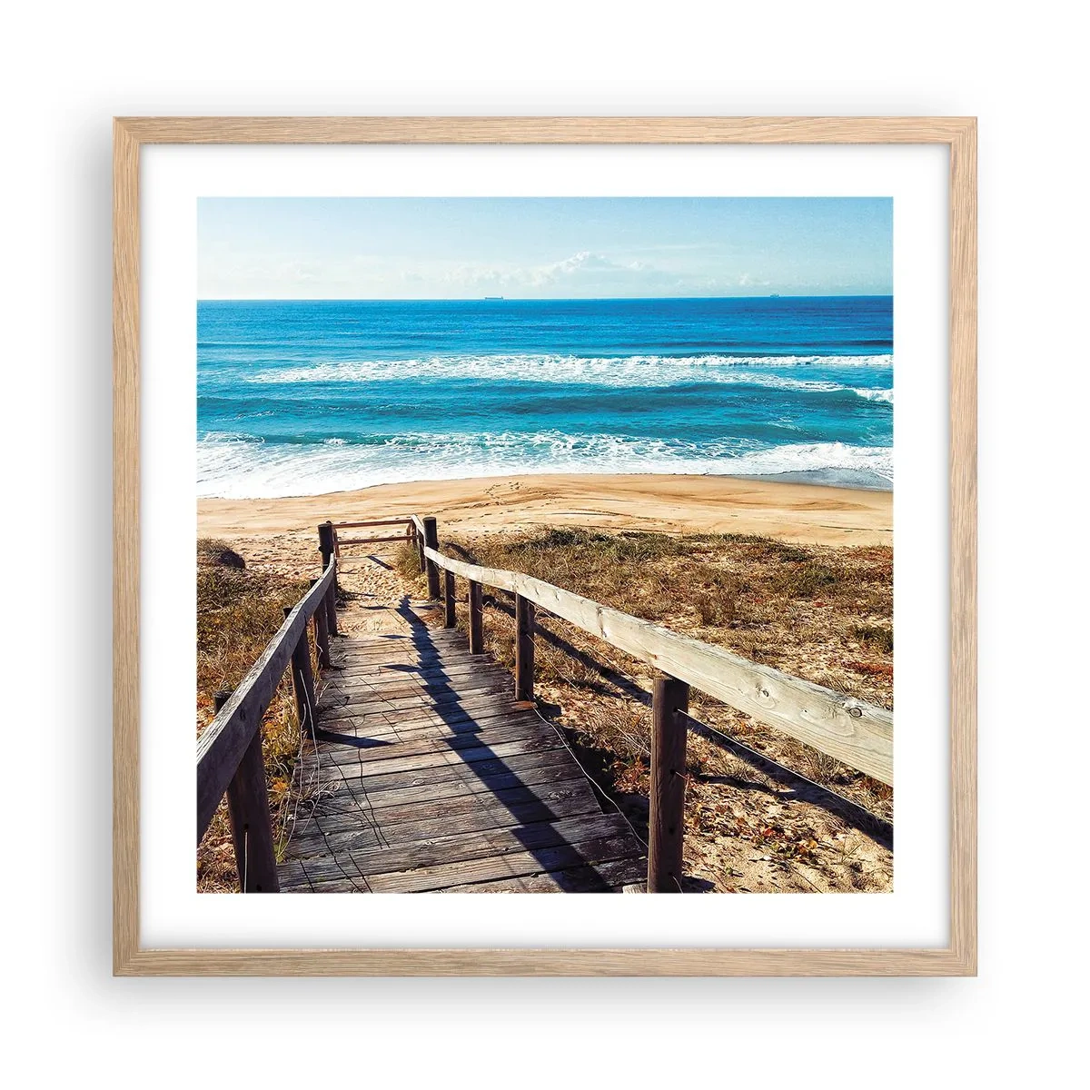 Affiche dans un chêne clair - Poster - Cours! - 50x50 cm