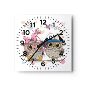 Horloge murale - Pendule murale - On s'aime! - 40x40 cm