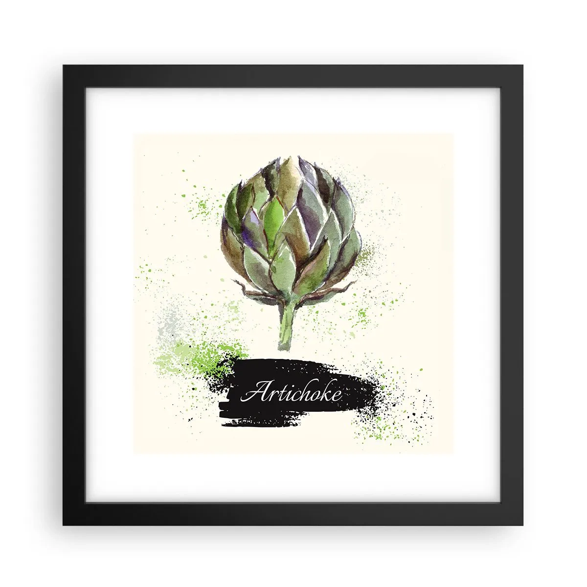 Affiche dans un cadre noir - Poster - Vive les légumes! - 30x30 cm