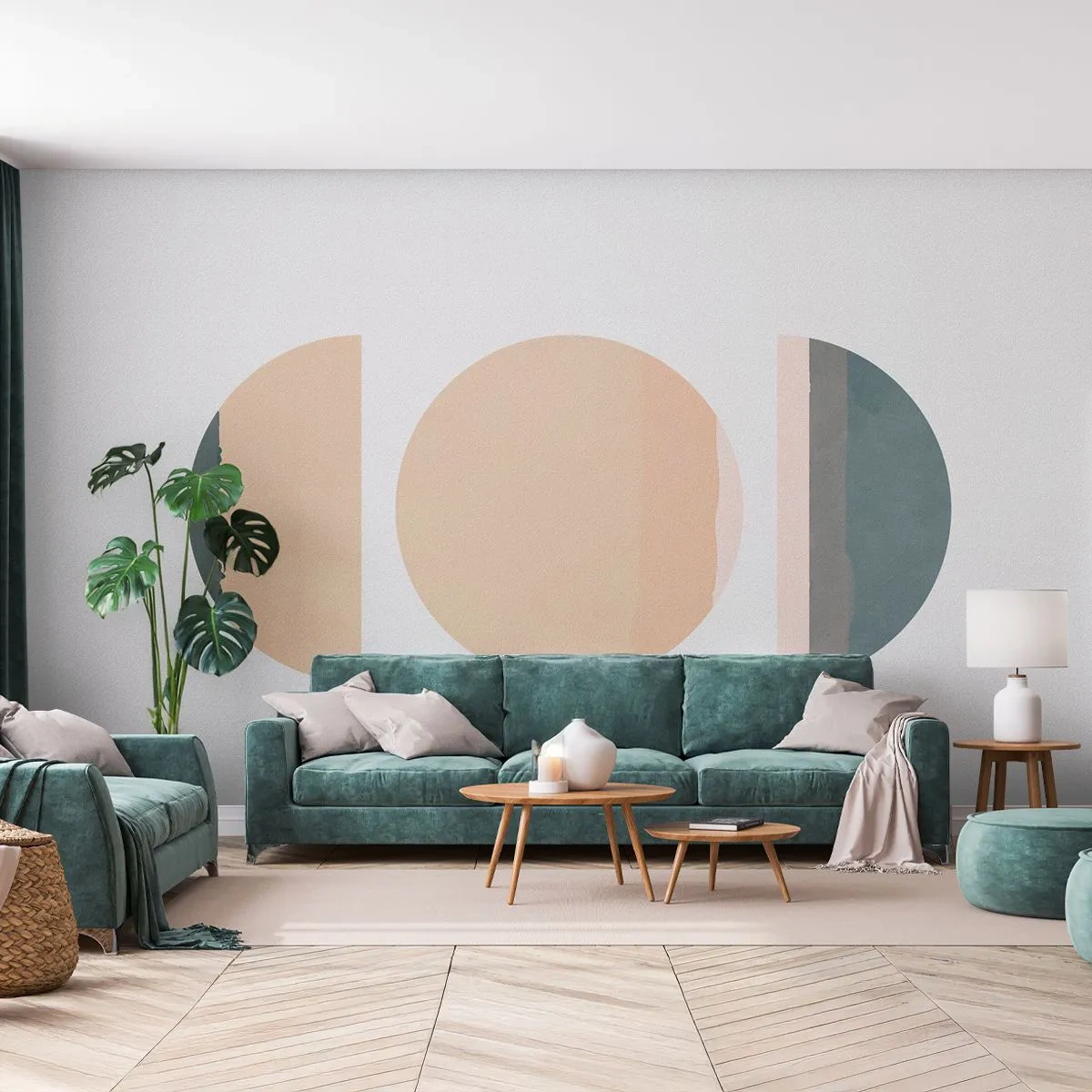 Papier Peint Photo Premium Canvas - Cercles après cercles - Abstraction, Morceau, Art moderne - 300x210 cm