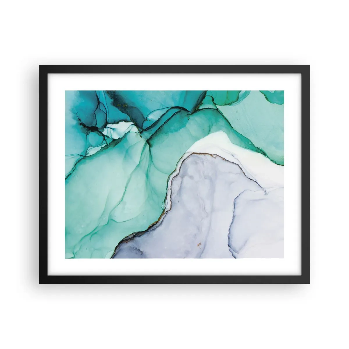 Affiche dans un cadre noir - Poster - Étude de turquoise - 50x40 cm