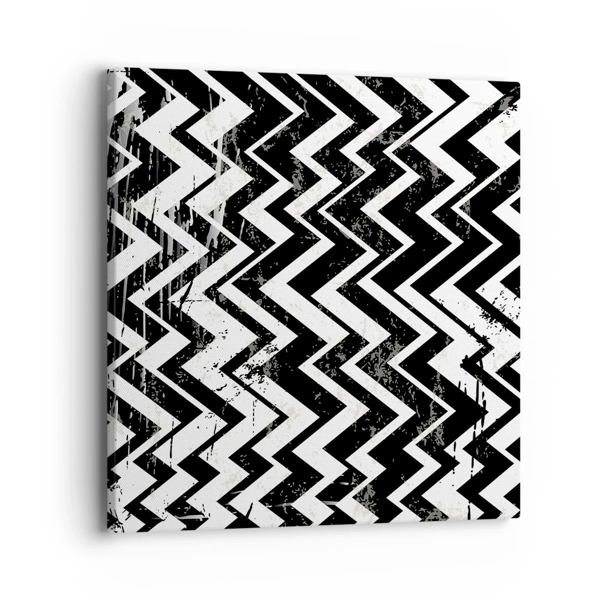 Impression sur toile - Image sur toile - Zig-blanc, zag-noir - 40x40 cm