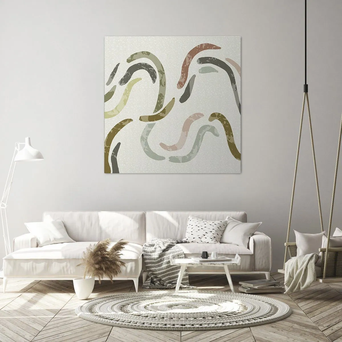 Impression sur toile - Image sur toile - Une joyeuse danse de l'abstraction - 40x40 cm