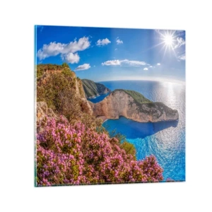 Impression sur verre - Image sur verre - Mes super vacances grecques - 50x50 cm