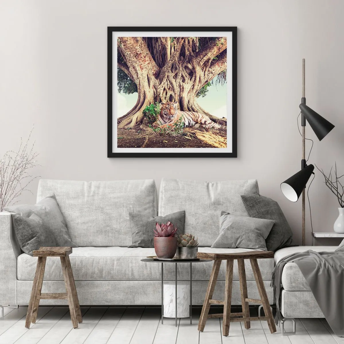 Affiche dans un cadre noir - Poster - Vue du Livre de la Genèse - 60x60 cm