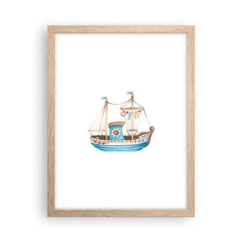 Affiche dans un chêne clair - Poster - Ohé, l'aventure ! - 30x40 cm