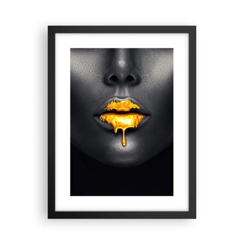 Affiche dans un cadre noir - Poster - Bouche d'or - 30x40 cm