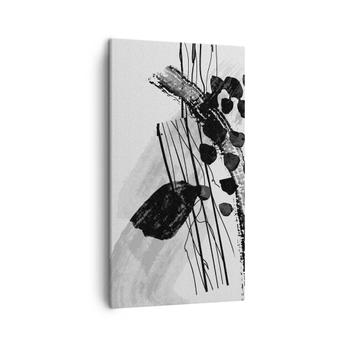 Impression sur toile - Image sur toile - Abstraction organique noir et blanc - 45x80 cm