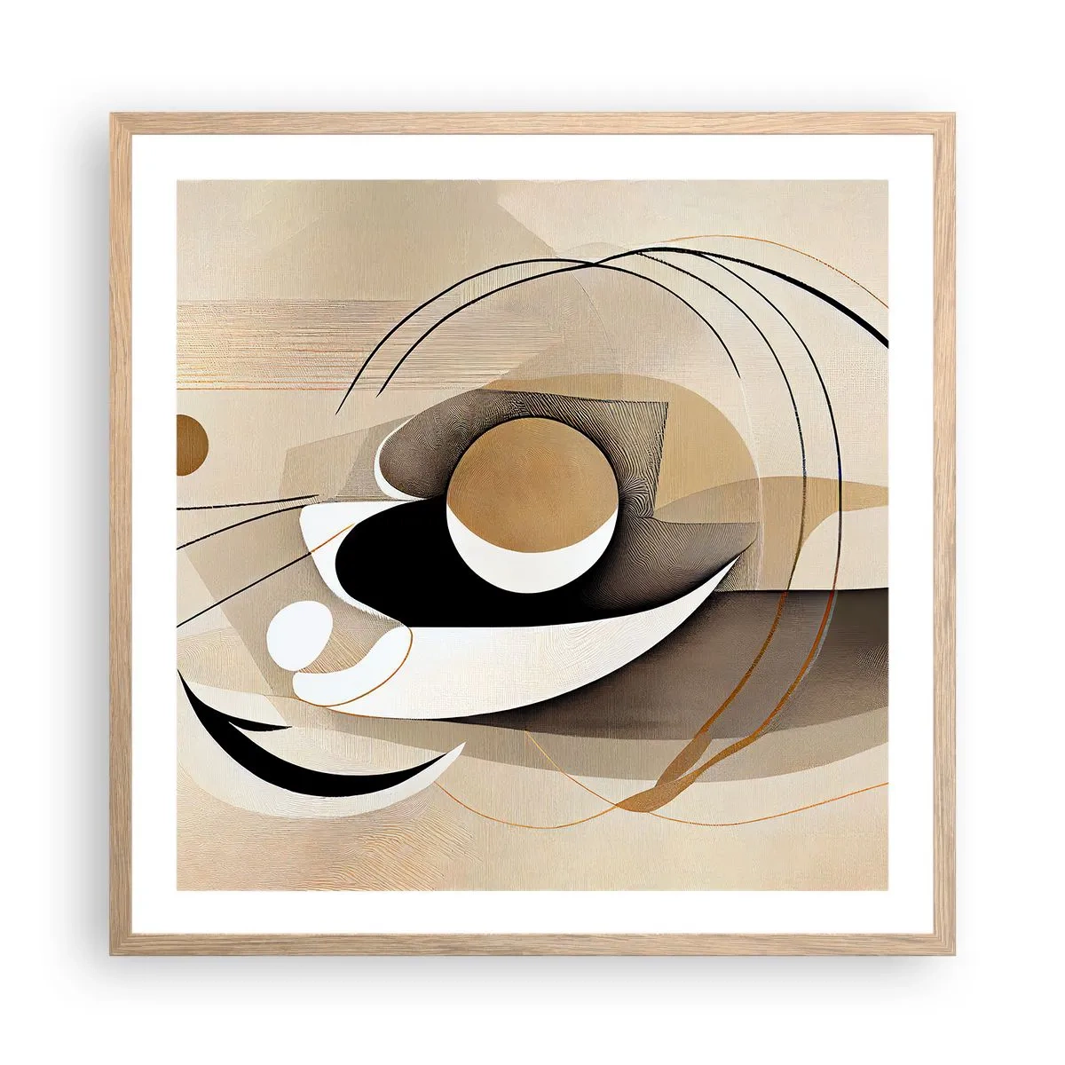 Affiche dans un chêne clair - Poster - Composition : l'essence des choses - 60x60 cm