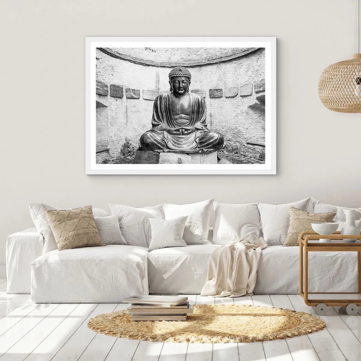 Affiche dans un cadre blanc - Poster - A la source de la paix - 100x70 cm