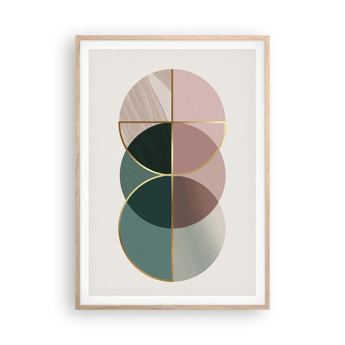 Affiche dans un chêne clair - Poster - Cercles après cercles - 70x100 cm