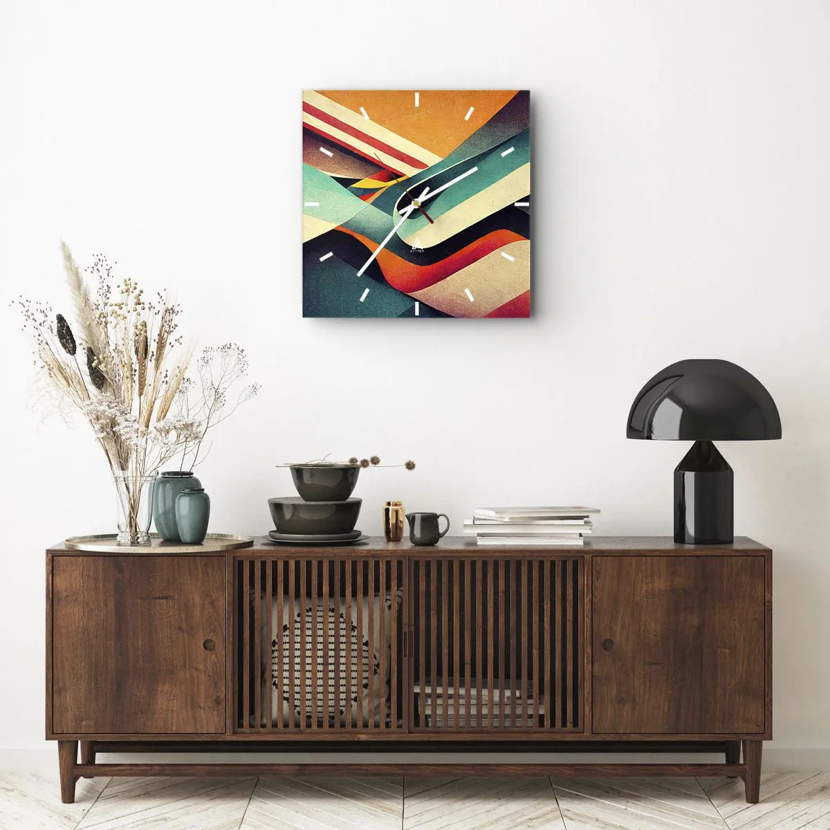 Horloge murale - Pendule murale - Composition intense - 40x40 cm