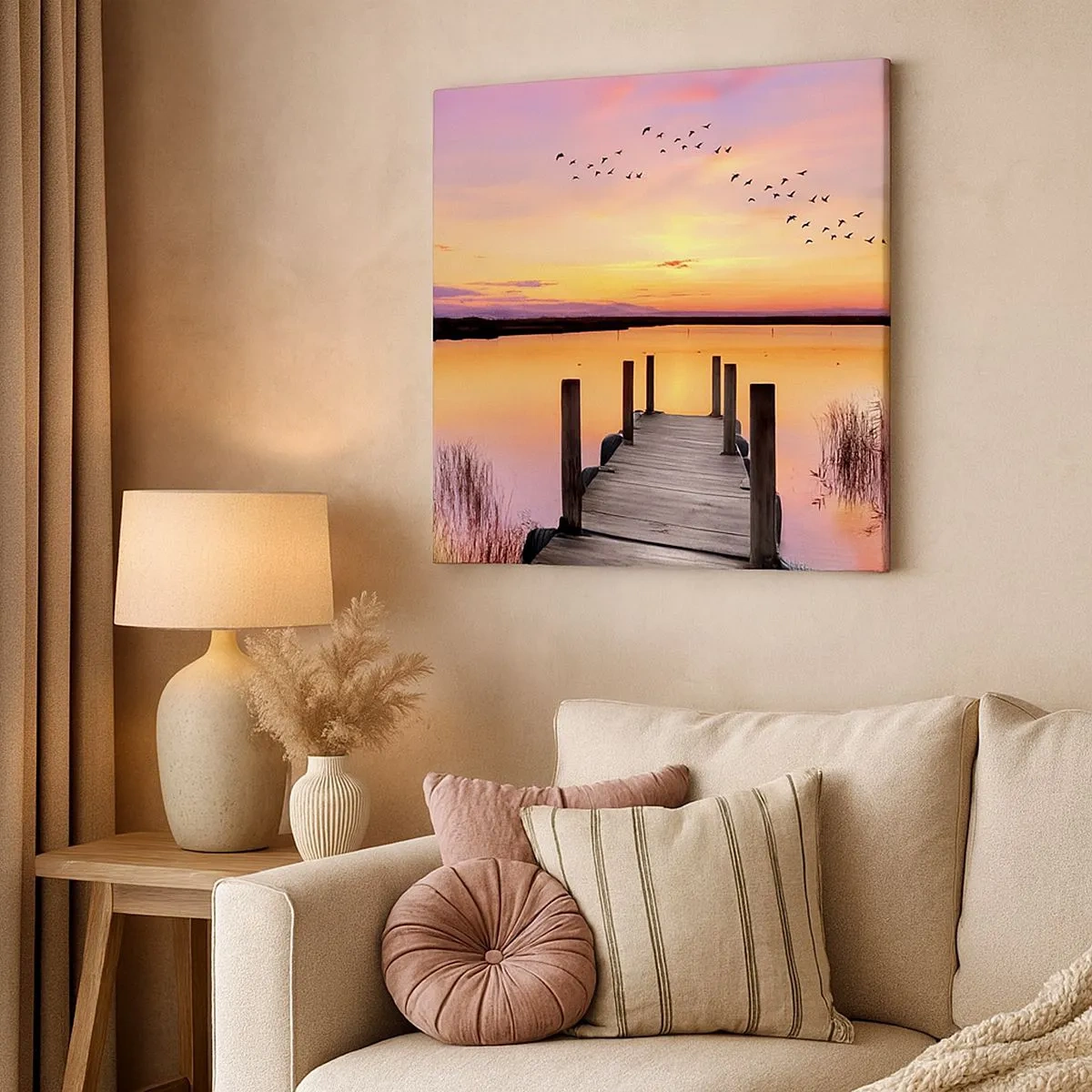 Impression sur toile - Image sur toile - Aube silencieuse violette - 30x30 cm