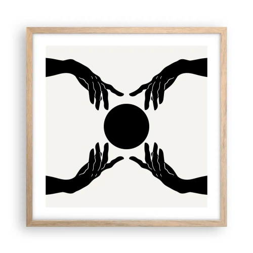 Affiche dans un chêne clair - Poster - Signe secret - 50x50 cm