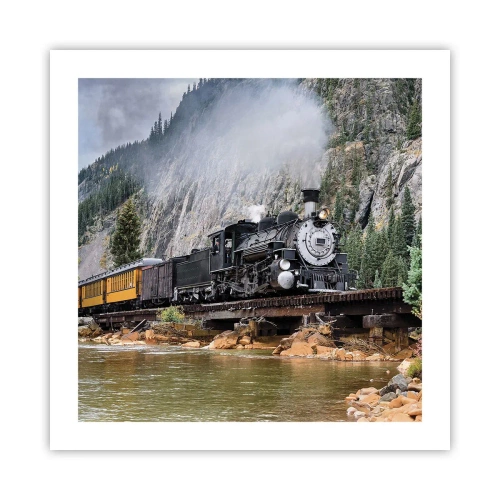 Affiche - Poster - Et lui jusqu'où? Jusqu'où? - 50x50 cm