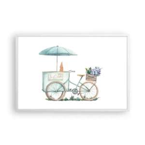 Affiche dans un cadre blanc - Poster - Doux souvenir d'été - 91x61 cm