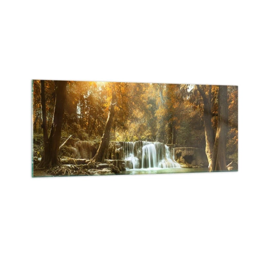 Impression sur verre - Image sur verre - Cascade du parc - 100x40 cm