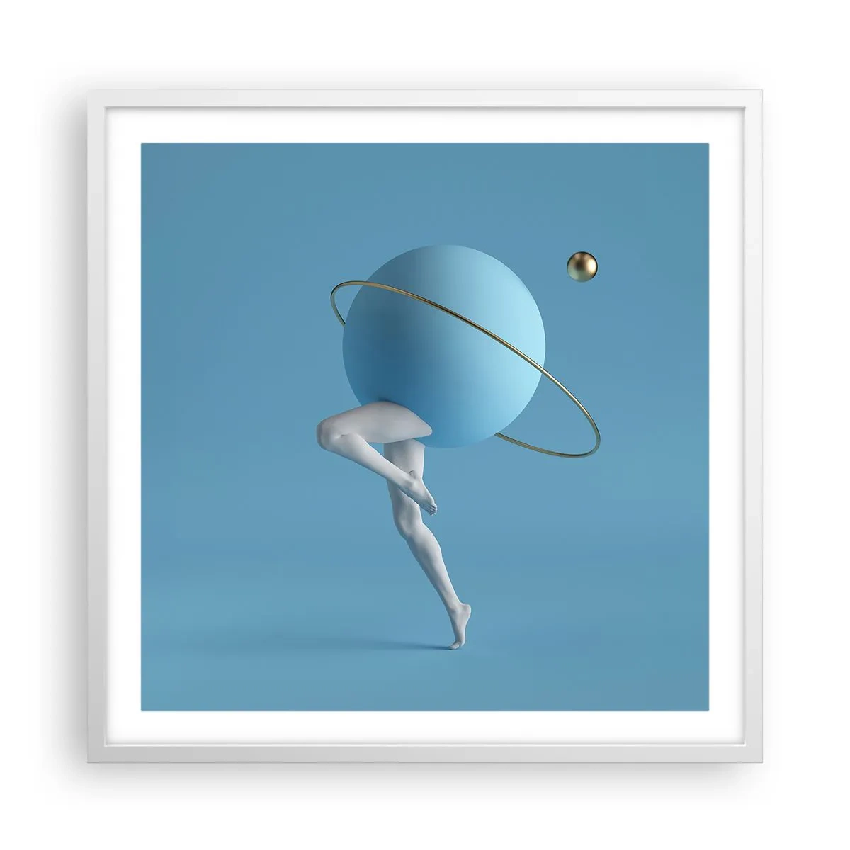 Affiche dans un cadre blanc - Poster - Et les planètes deviennent folles - 60x60 cm