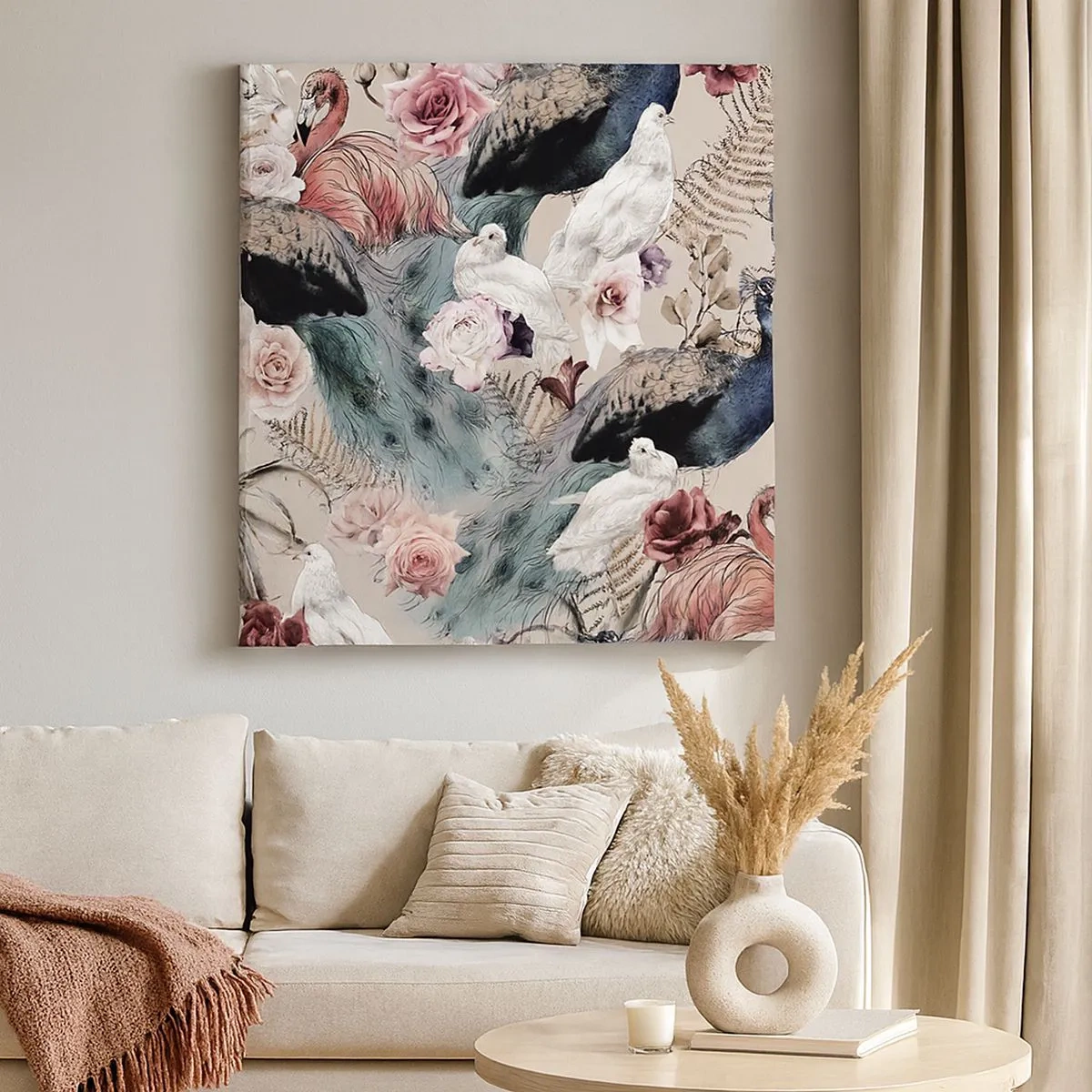 Impression sur toile - Image sur toile - Dans un jardin de palace - 30x30 cm