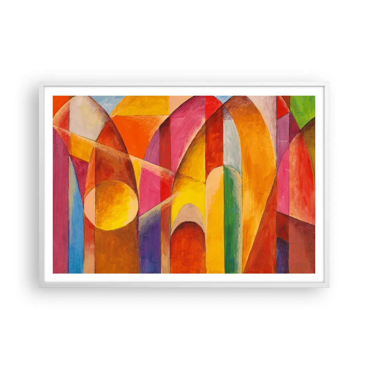 Affiche dans un cadre blanc - Poster - Cathédrale du soleil - 100x70 cm
