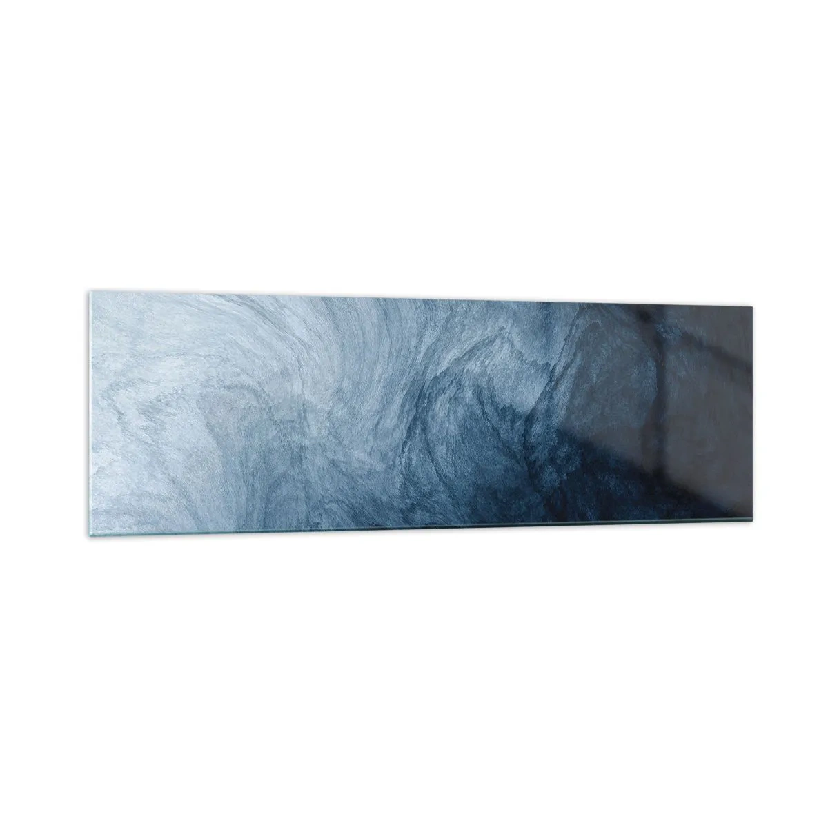 Impression sur verre - Image sur verre - Une composition abstraite dans les tons de bleu et bleu marine. - 160x50cm - Atteindre en profondeur - Décoration murale moderne pour le salon et la chambre ARTTOR