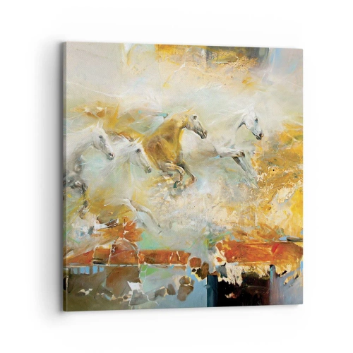 Impression sur toile - Image sur toile - Au galop vers la lumière - 70x70 cm