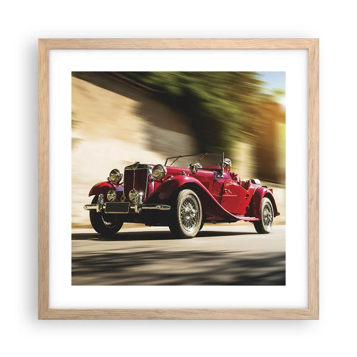 Affiche dans un chêne clair - Poster - Plus belle que Nike de Samothrace - 40x40 cm