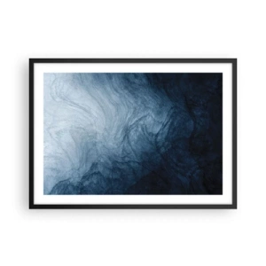 Affiche dans un cadre noir - Poster - Une composition abstraite dans les tons de bleu et bleu marine. - 70x50cm - Atteindre en profondeur - Décoration murale moderne pour le salon et la chambre ARTTOR