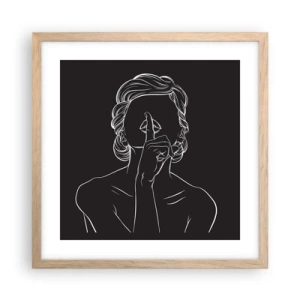Affiche dans un chêne clair - Poster - La beauté s'épanouit en silence - 40x40 cm