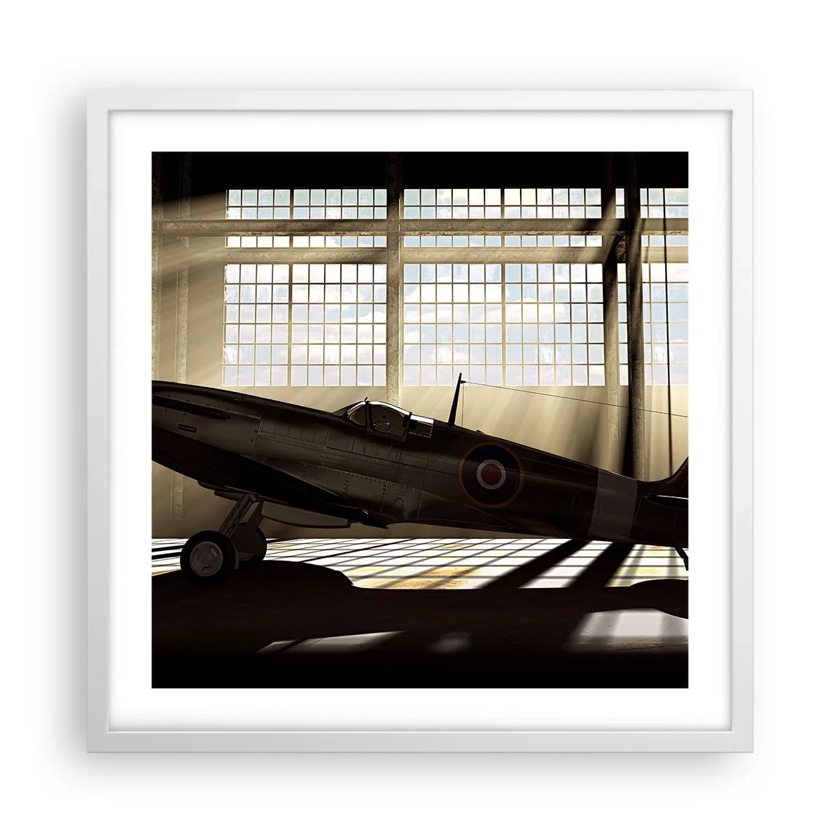 Affiche dans un cadre blanc - Poster - Le repos du guerrier - 50x50 cm