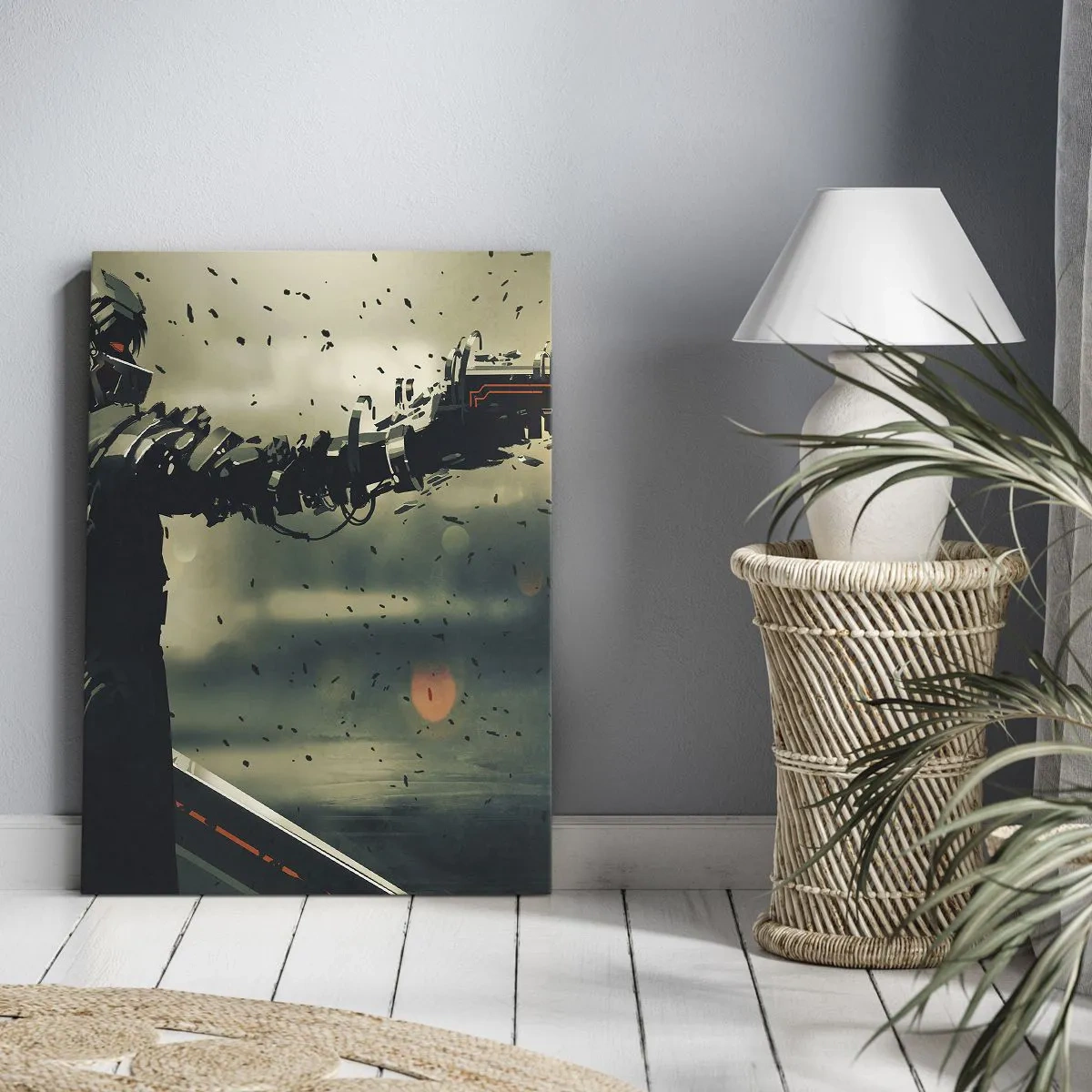 Impression sur toile - Image sur toile - L'arme fatale - Votre propre Terminator - 45x80 cm