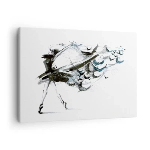 Impression sur toile - Image sur toile - Une danseuse avec une robe dynamique en forme d'oiseaux - 70x50cm - La magie de la musique vous libère des envoûtements - Décoration murale moderne pour le salon et la chambre ARTTOR