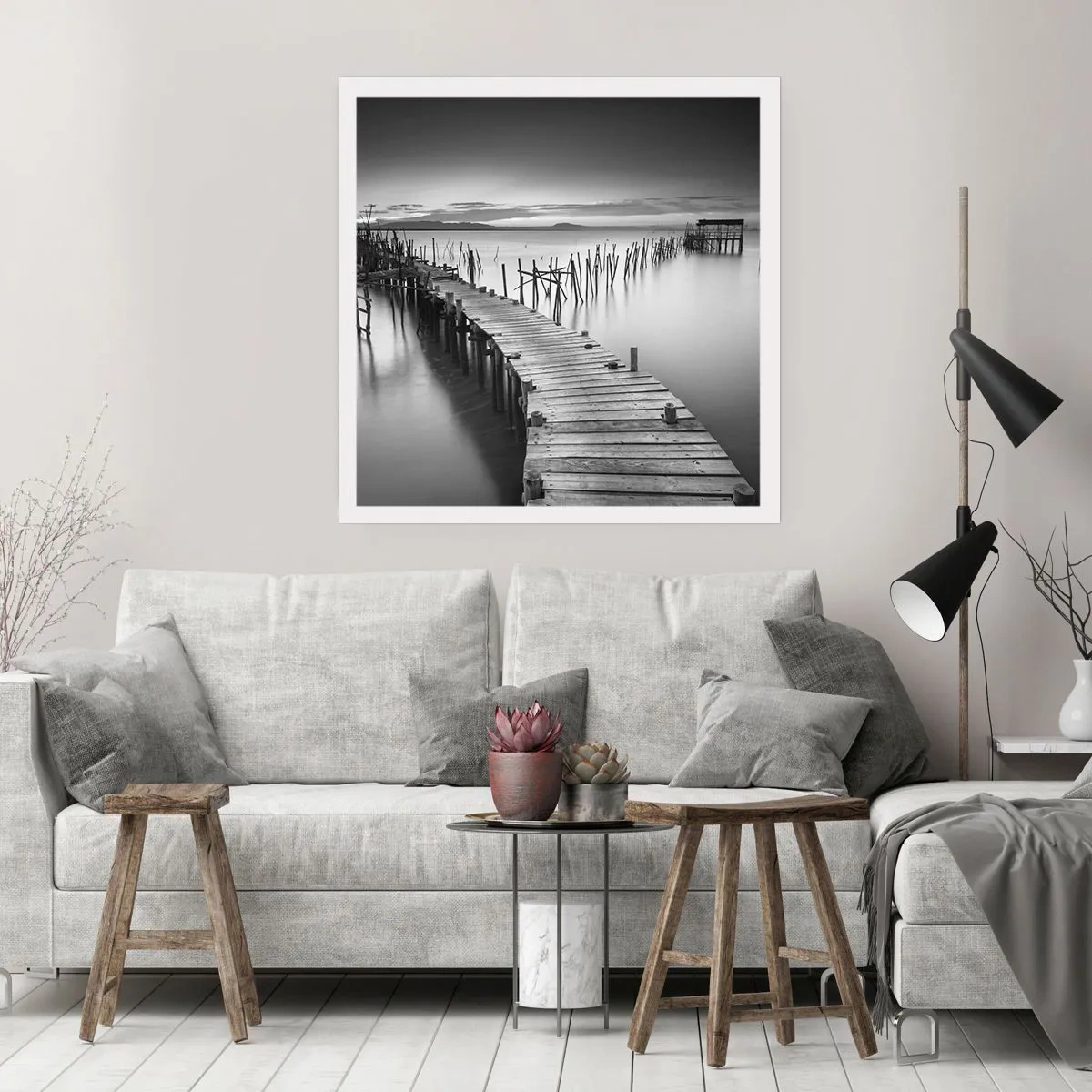 Affiche - Poster - La paix d'un rivage oublié - 40x40 cm