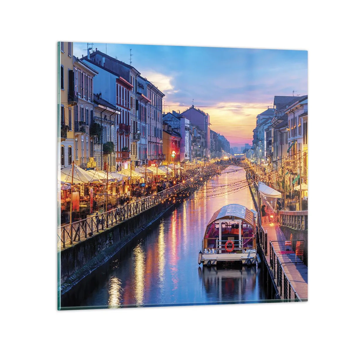 Impression sur verre - Image sur verre - Soirée de lumière et de jeu - 40x40 cm