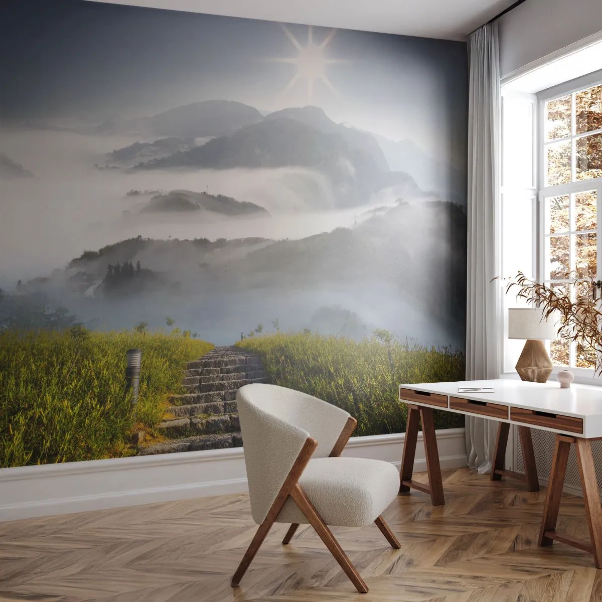 Papier Peint Photo Premium Canvas - Toujours plus haut vers les nuages - Paysage, Montagnes, parc national - 400x280 cm