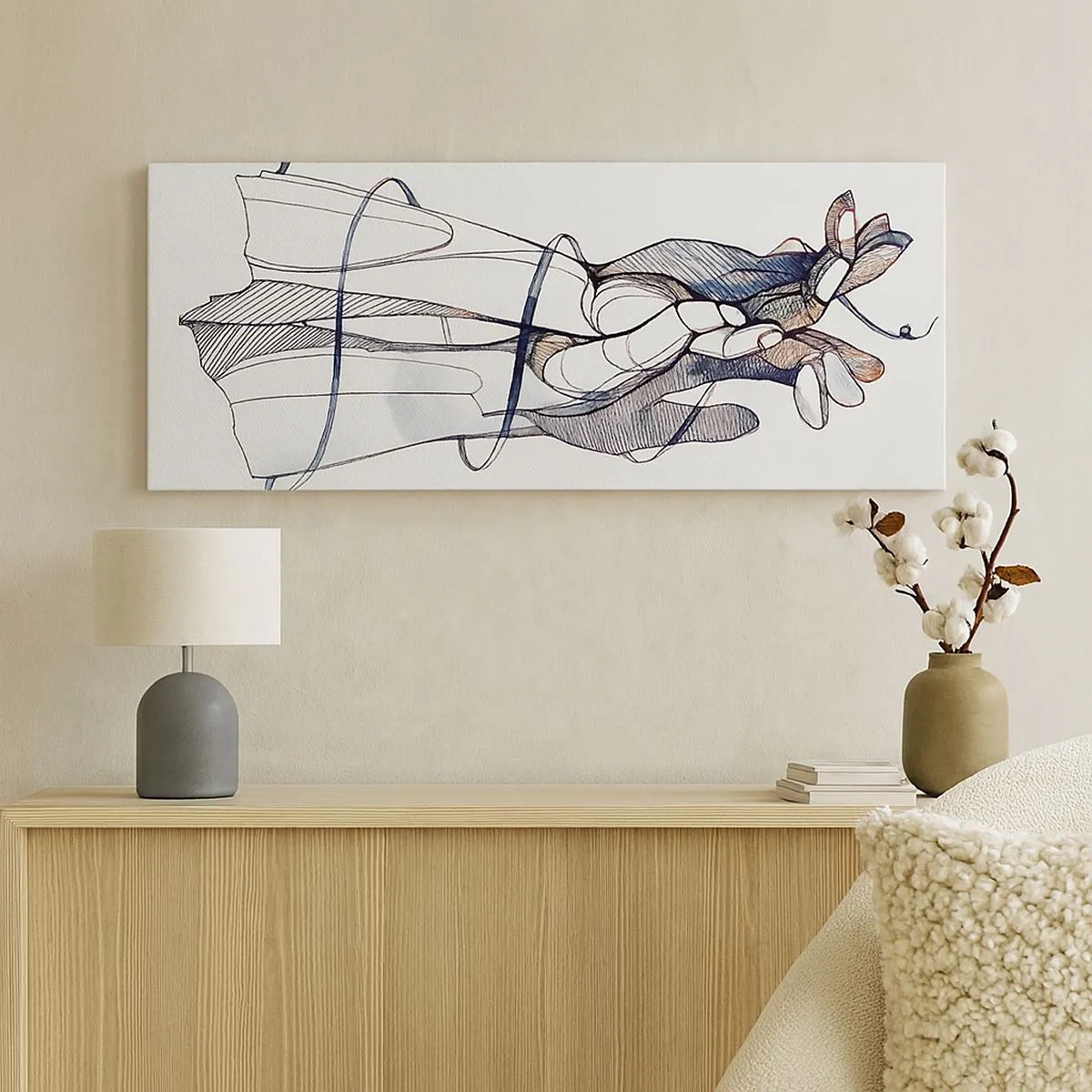 Impression sur toile - Image sur toile - Étude du touché - 100x40 cm