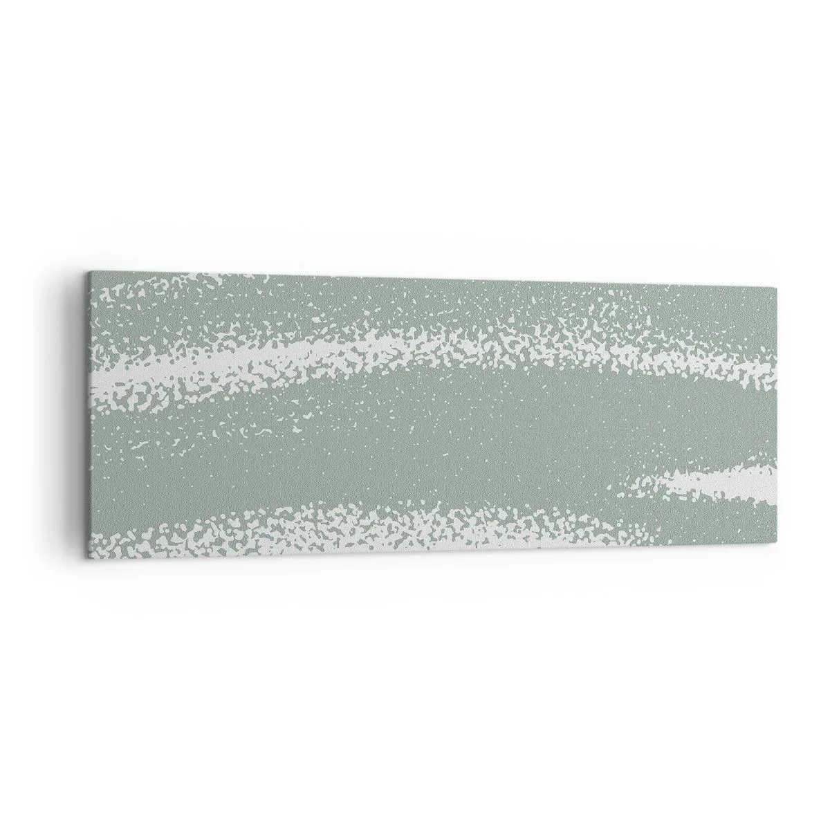 Impression sur toile - Image sur toile - Vagues d'hiver dans les tons menthe et blanc - 140x50cm - Abstraction dans un climat hivernal - Décoration murale moderne pour le salon et la chambre ARTTOR