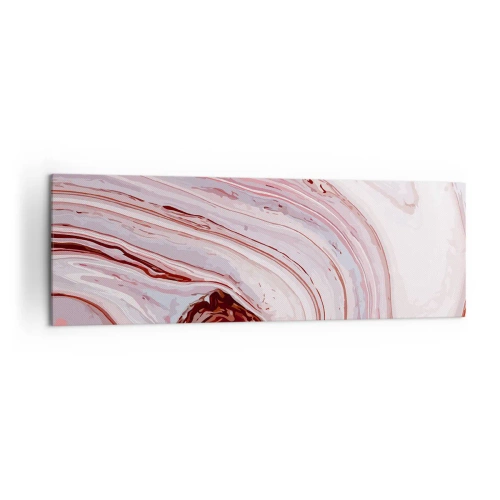Impression sur toile - Image sur toile - Motif abstrait en rose et blanc - 160x50cm - Tout droit, puis tout en bas - Décoration murale moderne pour le salon et la chambre ARTTOR