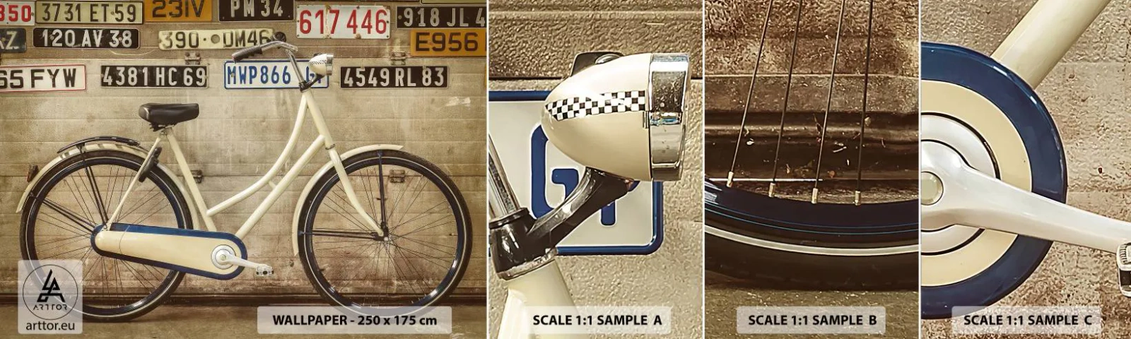 Échantillon de Papier Peint Autocollant Deluxe Sticker - Pas de complexes - Mural, Vélo, Assiettes - 100x30 cm