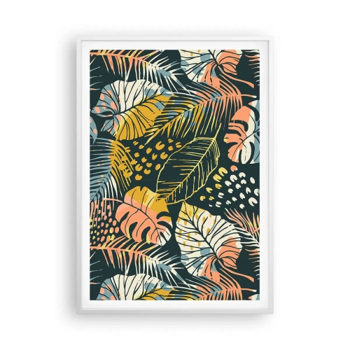 Affiche dans un cadre blanc - Poster - Fantaisie feuillue - 70x100 cm