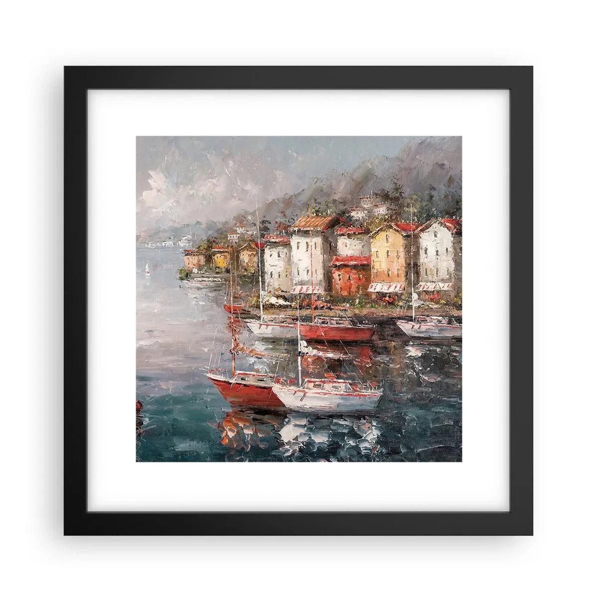 Affiche dans un cadre noir - Poster - Havre romantique - 30x30 cm