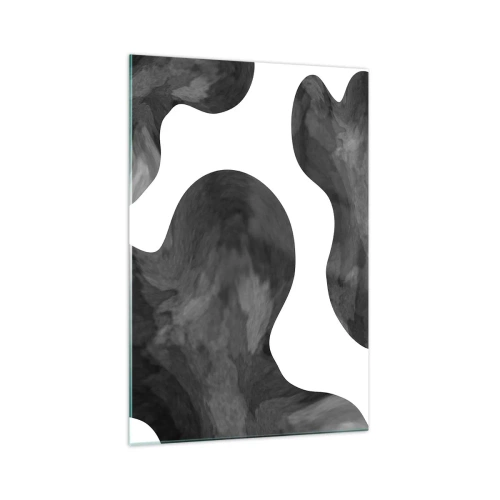 Impression sur verre - Image sur verre - Motif abstrait dans les tons de gris et de blanc - 70x100cm - La route du lait - Décoration murale moderne pour le salon et la chambre ARTTOR